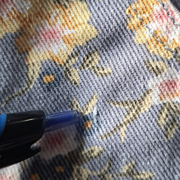 Stefano International Blue Denim Floral High Waist Vintage Sz 14 Y2K Shorts - Picture 11 of 11